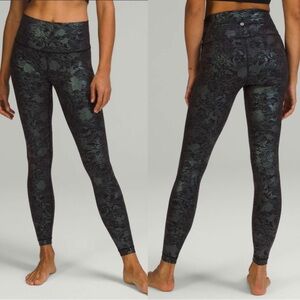 Lululemon Wunder Under High-Rise Tight 28" Luxtreme Shine Black Iridescent Foil